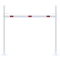 Height restriction barrier | with 2 square posts | cross tube length: 3000 mm | to be fixed by plugs | without barrier of aluminium tube